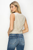 Linen Vest in Sand