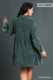 Hunter Green Corduroy Dress in Small-2X