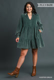 Hunter Green Corduroy Dress in Small-2X