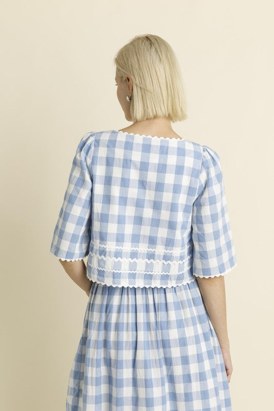 Blue Gingham Top
