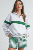 Two-Toned Half Zip Collar Sweatshirt