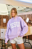 'JESUS'  Mock Neck Sweatshirt in Lavender