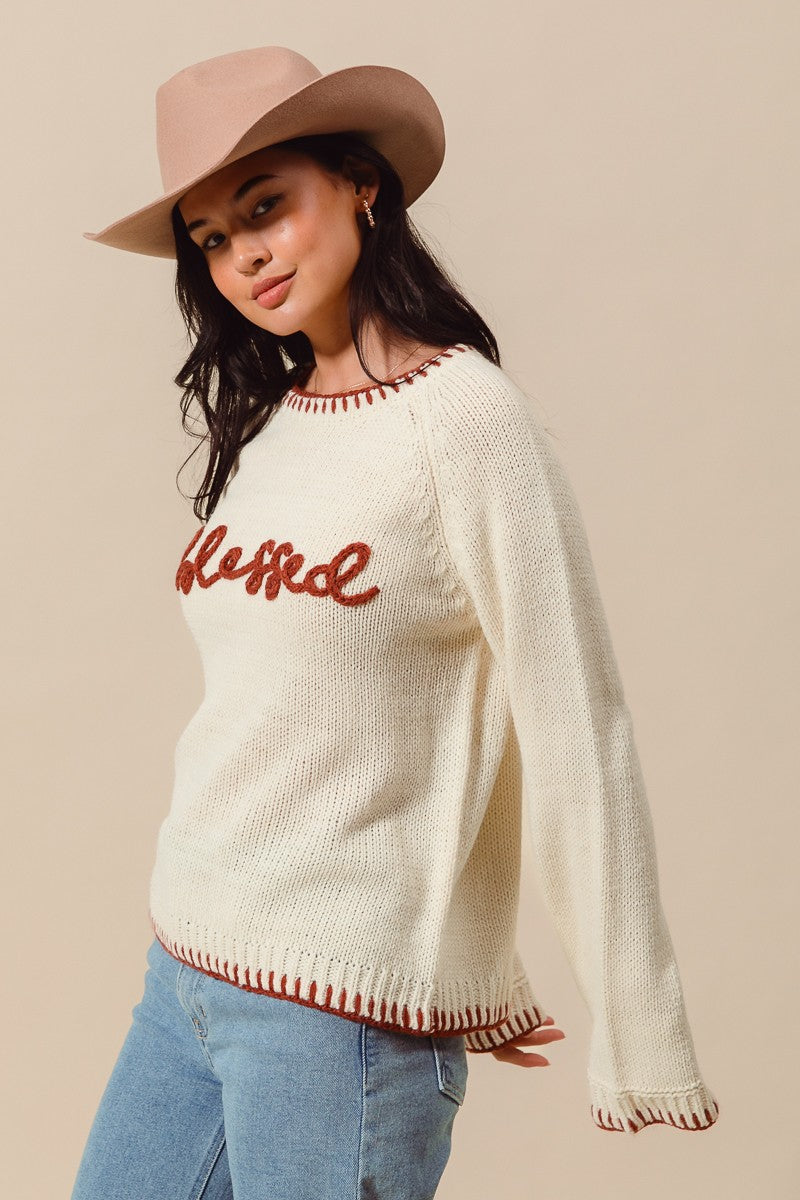Blessed Sweater in Oatmeal Ivory Holiday Relaxed