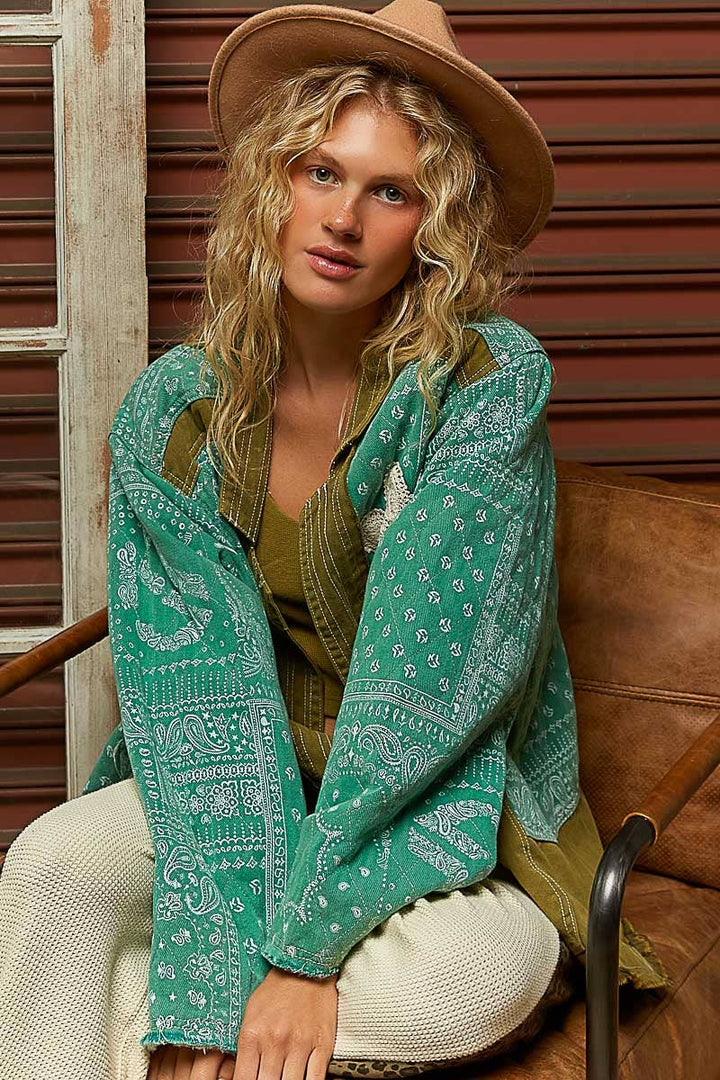 Paisley Patch Jacket Quilted A-Line