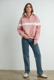 Two-Toned Half Zip Collar Sweatshirt