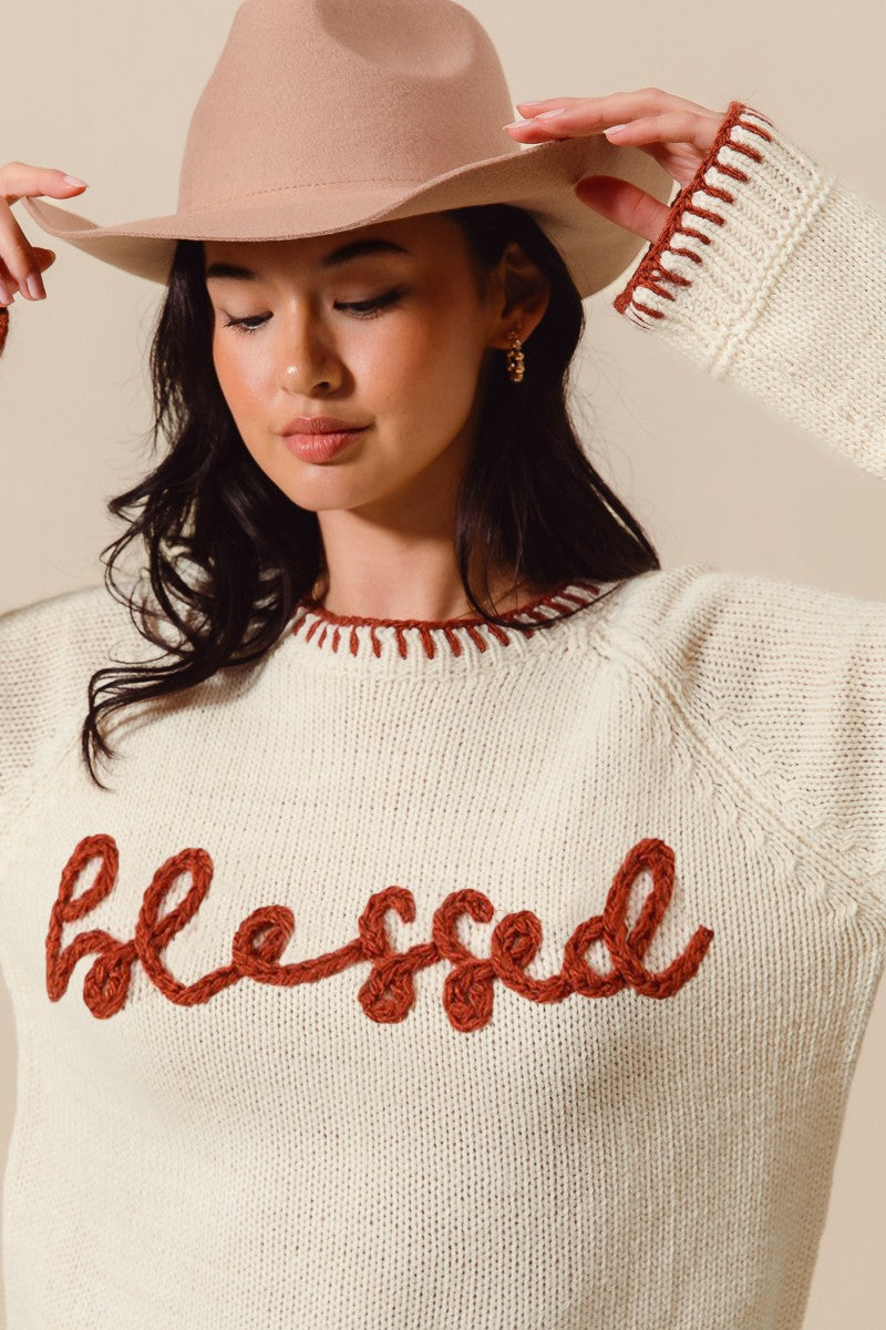 Blessed Sweater in Oatmeal Ivory Holiday Relaxed