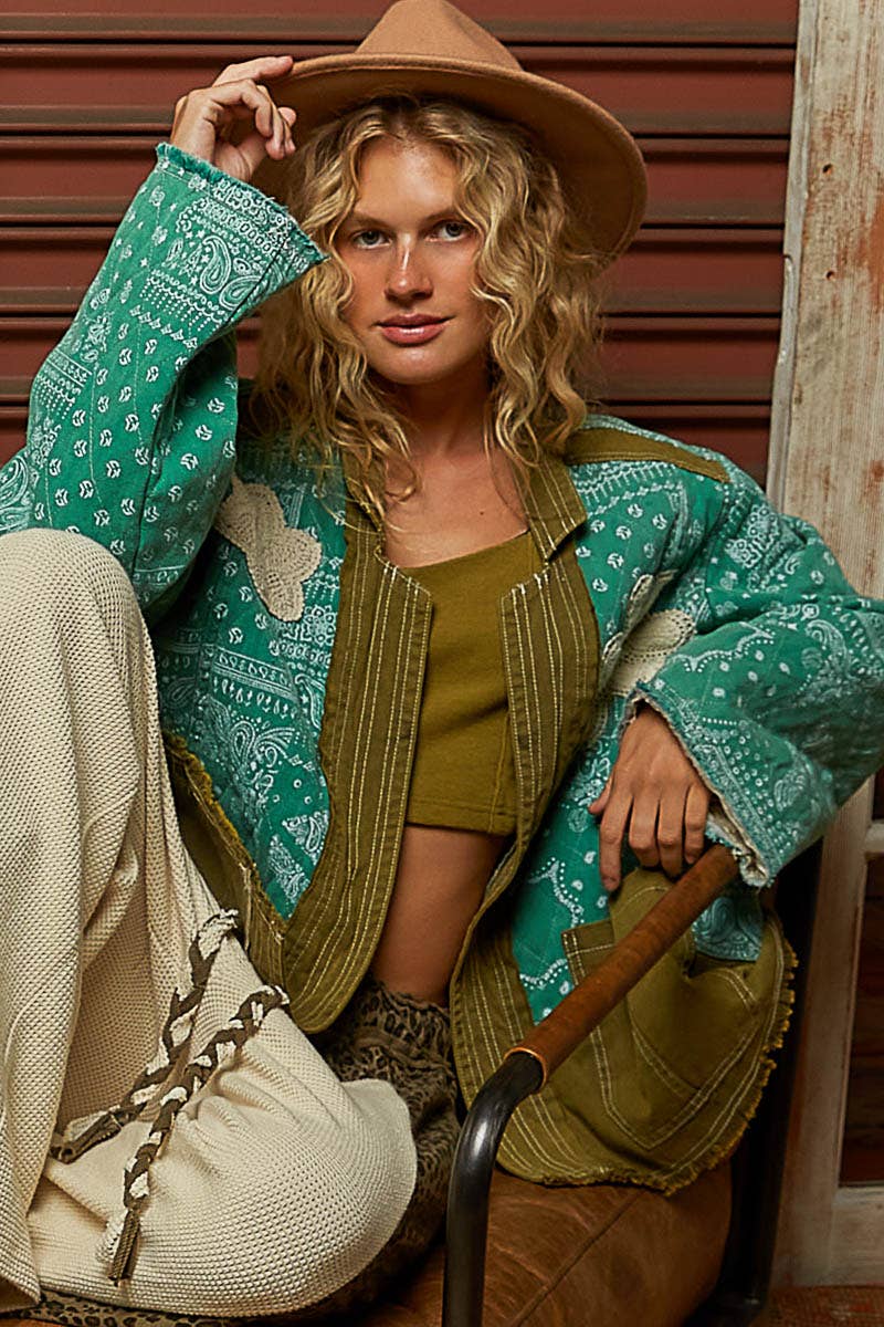 Paisley Patch Jacket Quilted A-Line