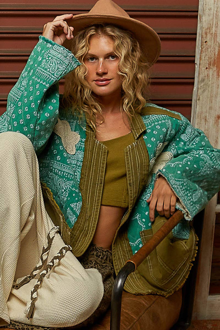 Paisley Patch Jacket Quilted A-Line