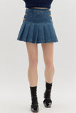 Denim Pleated Skirt