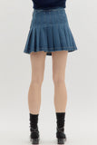 Denim Pleated Skirt