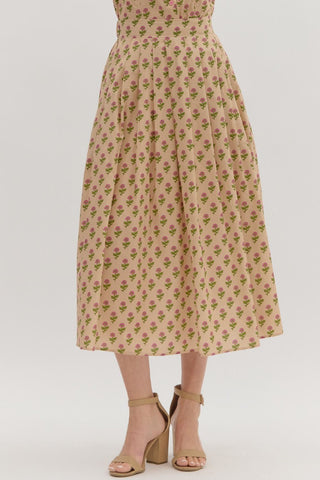 Floral and Ecru Skirt