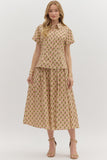 Floral and Ecru Skirt