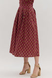 Burgundy Floral Skirt