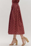 Burgundy Floral Skirt