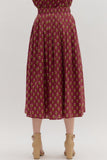 Burgundy Floral Skirt