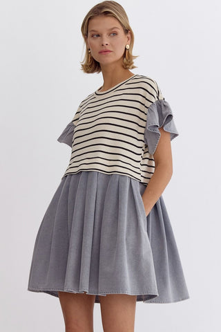 Stripes + Chambray Dress