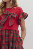Tartan Plaid with a Bow Dress