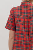 Asian Plaid Dress in Red
