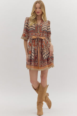 Botanical Dress in Charcoal