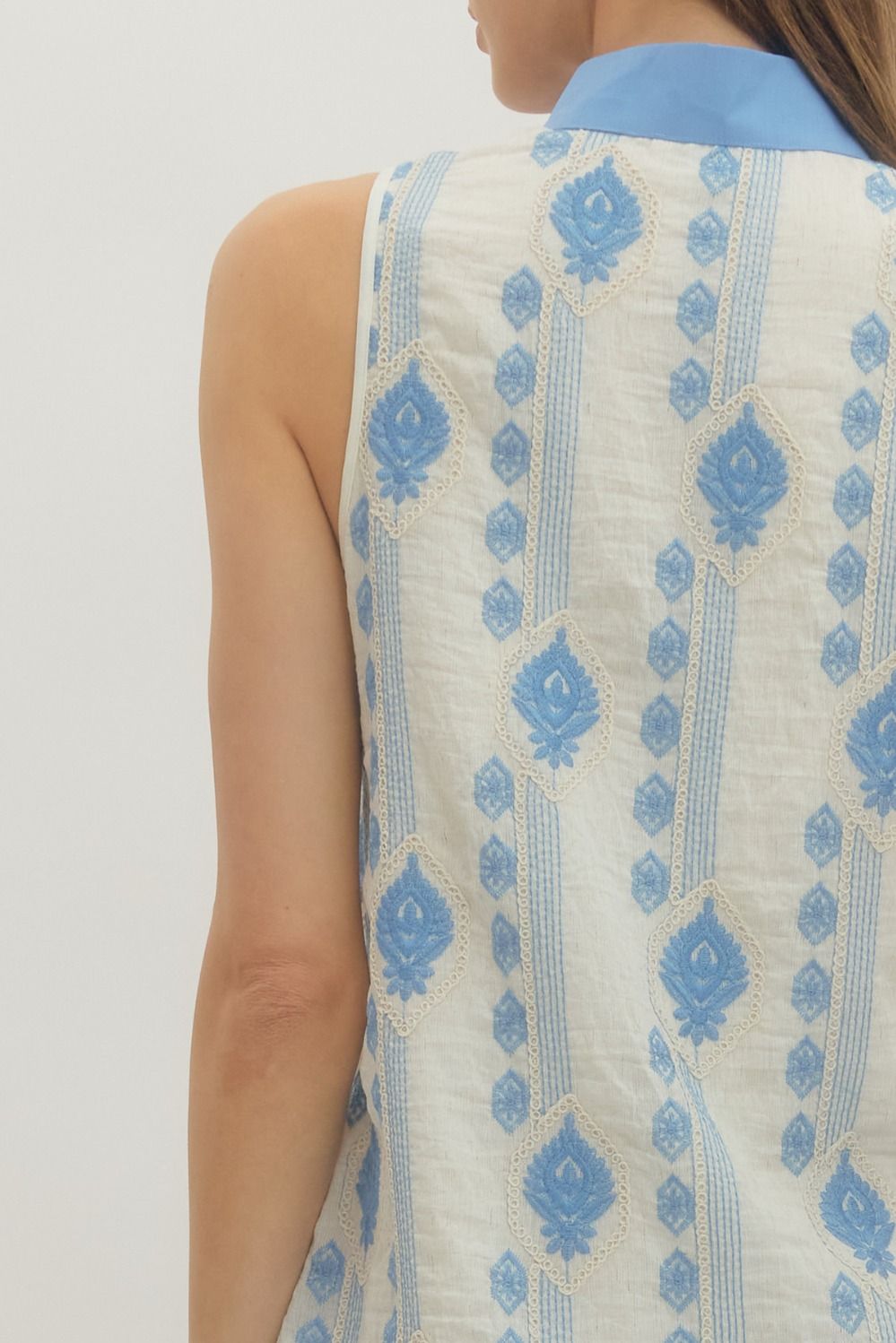 Chambray Spring Dress Preppy V-Neck