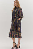 Navy Botanical Dress