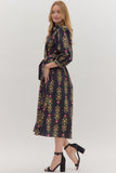 Navy Botanical Dress