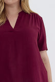 Pretty and Basic Top In Burgundy