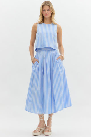 blue skirt
