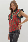 Plaid and Cute Top in Red