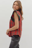 Plaid and Cute Top in Red