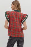 Plaid and Cute Top in Red