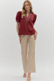 Cleopatra Top in Burgundy