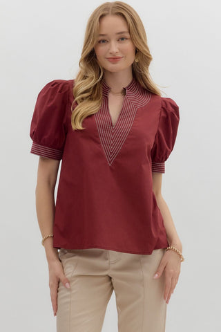 Cleopatra Top in Burgundy