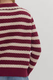 Stripes and Fun Sweater in Burgundy