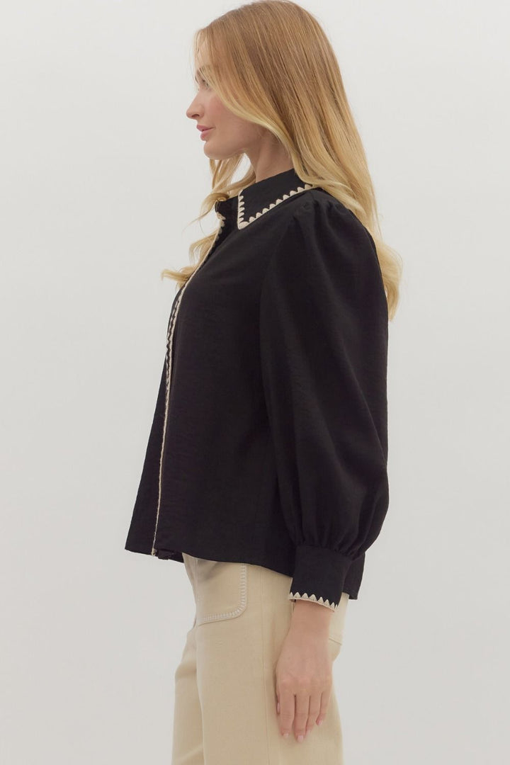 Classic and Trendy Shirt in Black Collar