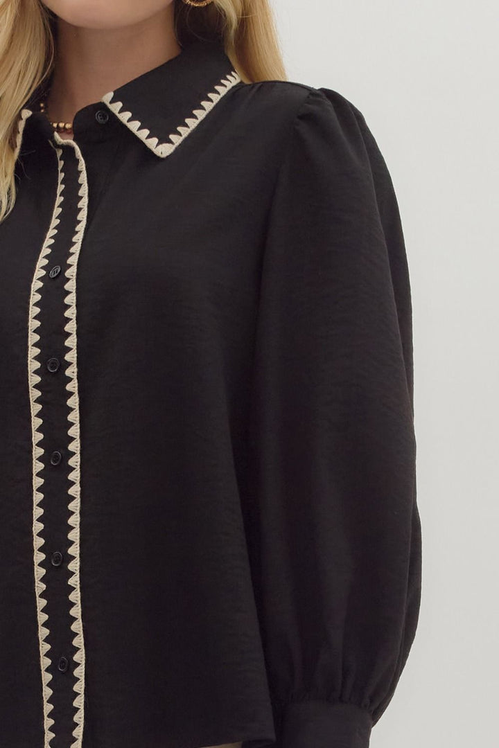 Classic and Trendy Shirt in Black Collar