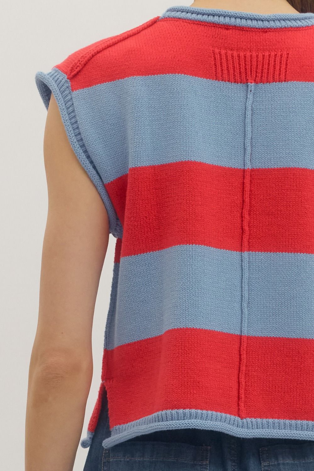 The Sailor Sweater Denim Striped High-Waisted