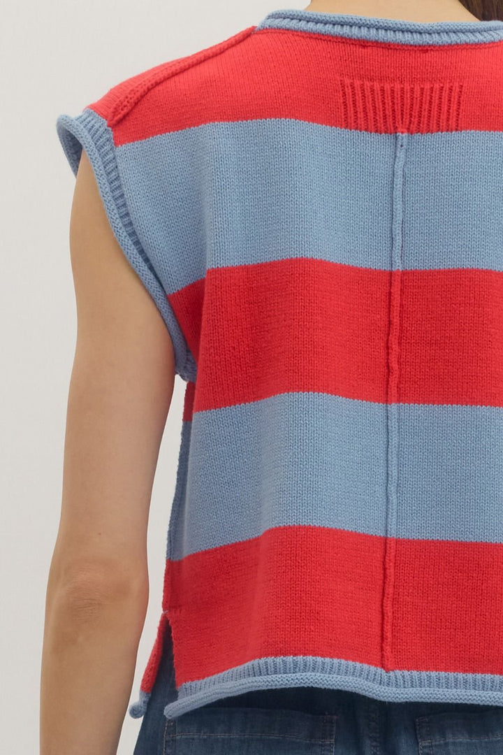 The Sailor Sweater Denim Striped High-Waisted