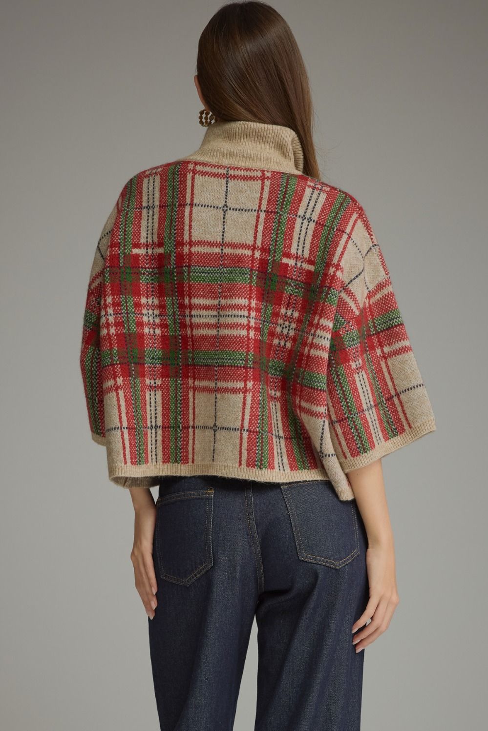 Plaid Sweater in Taupe