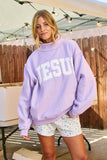 'JESUS'  Mock Neck Sweatshirt in Lavender