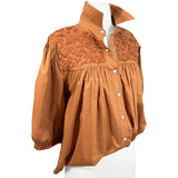 Double Burnt Orange Cowgirl Blouse