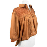 Double Burnt Orange Cowgirl Blouse