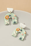 Polymer Flower Arch Drop Earrings