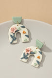 Polymer Flower Arch Drop Earrings