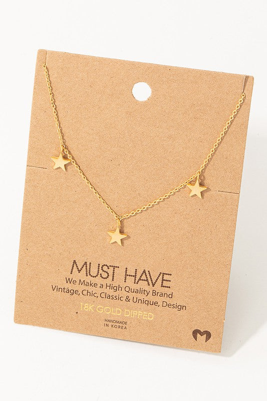 Dainty Star Station Necklace Silver