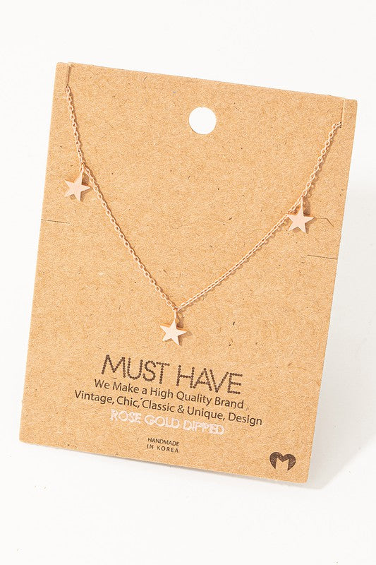 Dainty Star Station Necklace Silver