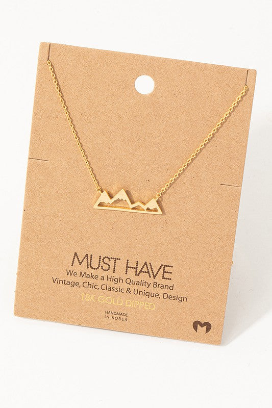 Mountain Cutout Pendant Necklace Silver