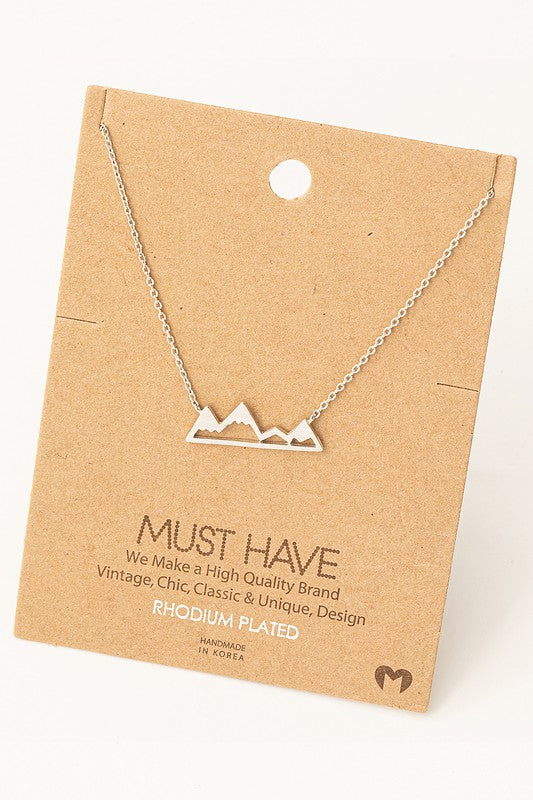 Mountain Cutout Pendant Necklace Silver