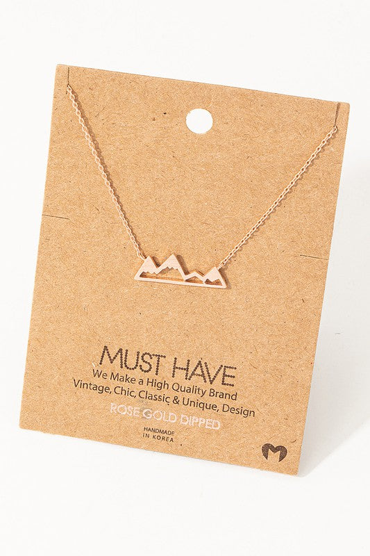 Mountain Cutout Pendant Necklace Silver