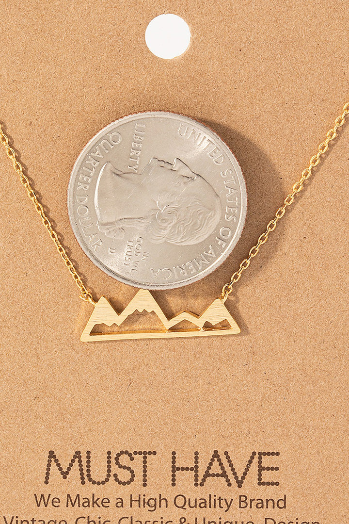Mountain Cutout Pendant Necklace Silver